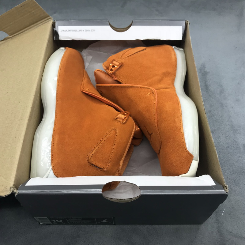 Authentic Air Jordan 18 Orange Suede